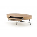 Стол журнальный HALMAR CAROLINA дуб золотой/черный, 120/60/41